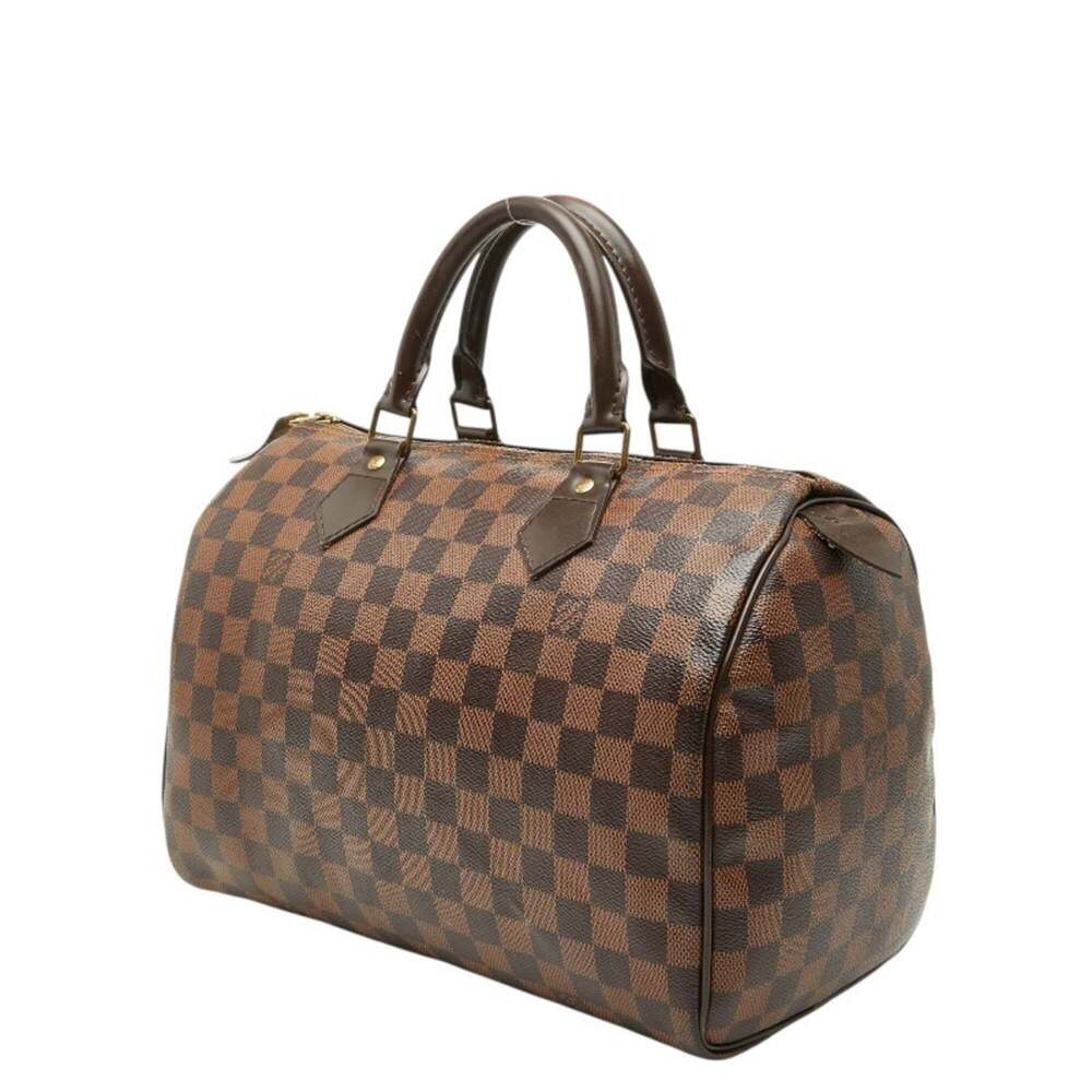 LOUIS VUITTON Authentic Brown Damier Leather Speedy 30 Boston Bag - Picture 2 of 12